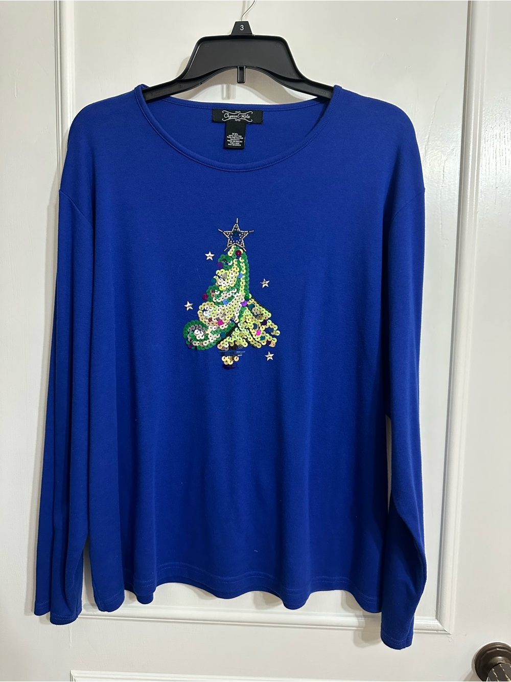 Blue Sequin Christmas Tree Tee